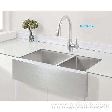 33 inch 16 gauge apron front double sink